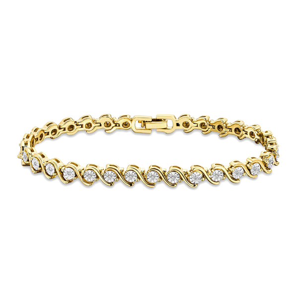 0.19ct Diamond and 18K Gold Vermeil Twist Bracelet